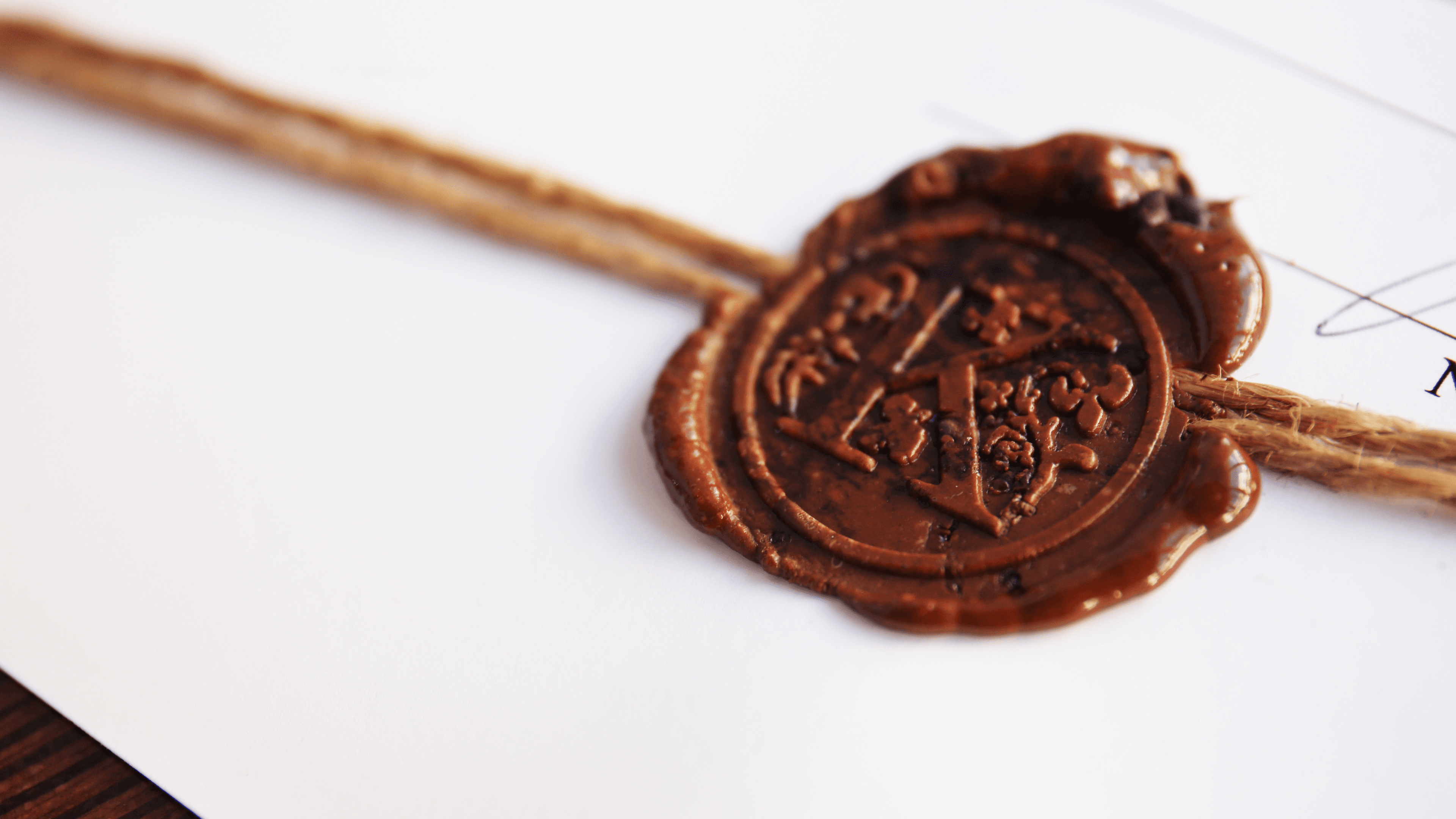 Wax seal on an official certification document.